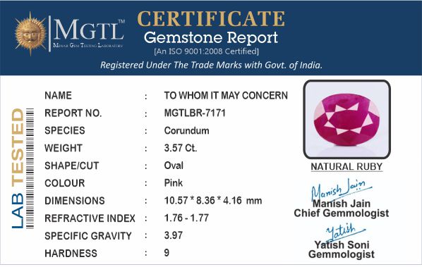 African Ruby - 3.57 Carat Limited Quality BR-7171