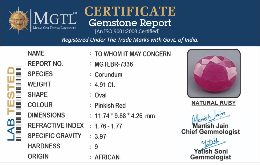 African Ruby - 4.91 Carat Limited Quality BR-7336