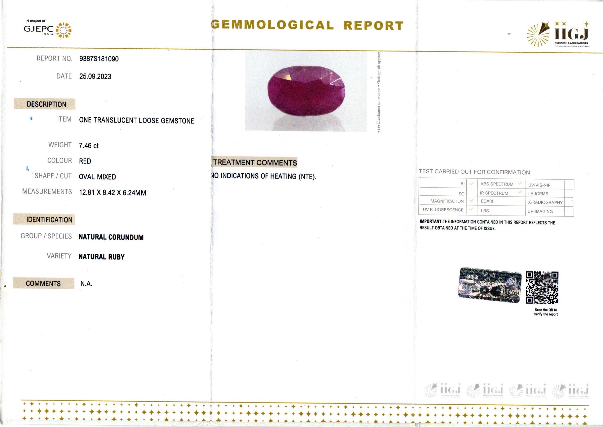 African Ruby - 7.46 Carat Limited Quality BR-7346