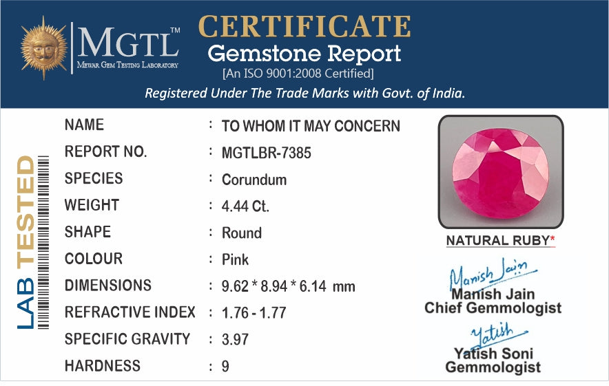 Burma Ruby - 4.44 Carat Limited Quality BR-7385