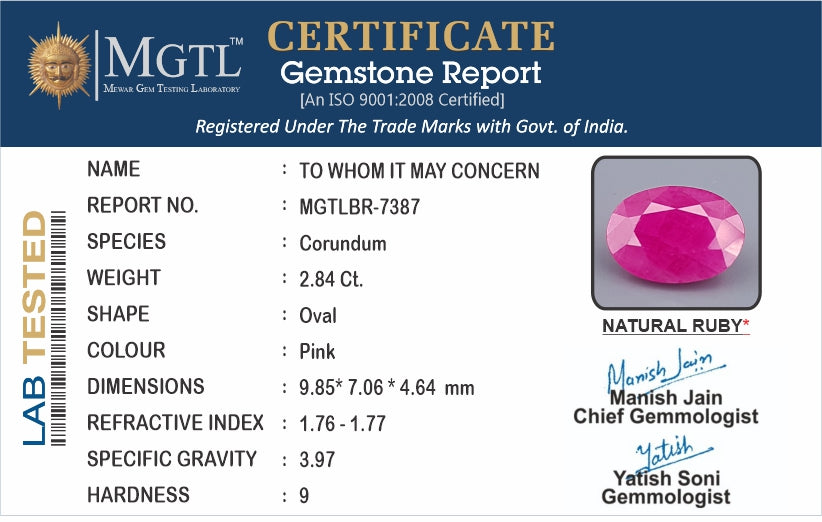 Burma Ruby - 2.84 Carat Limited Quality BR-7387