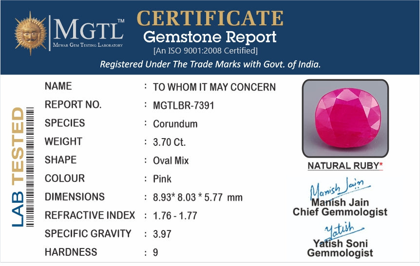 Burma Ruby - 3.70 Carat Limited Quality BR-7391