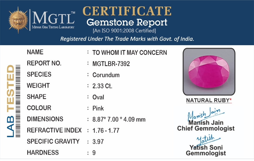 Burma Ruby - 2.33 Carat Limited Quality BR-7392