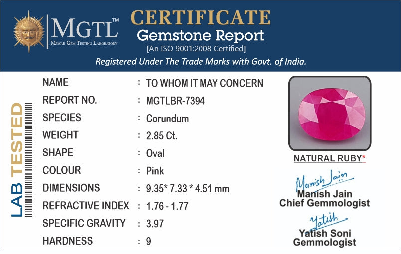 Burma Ruby - 2.85 Carat Limited Quality BR-7394