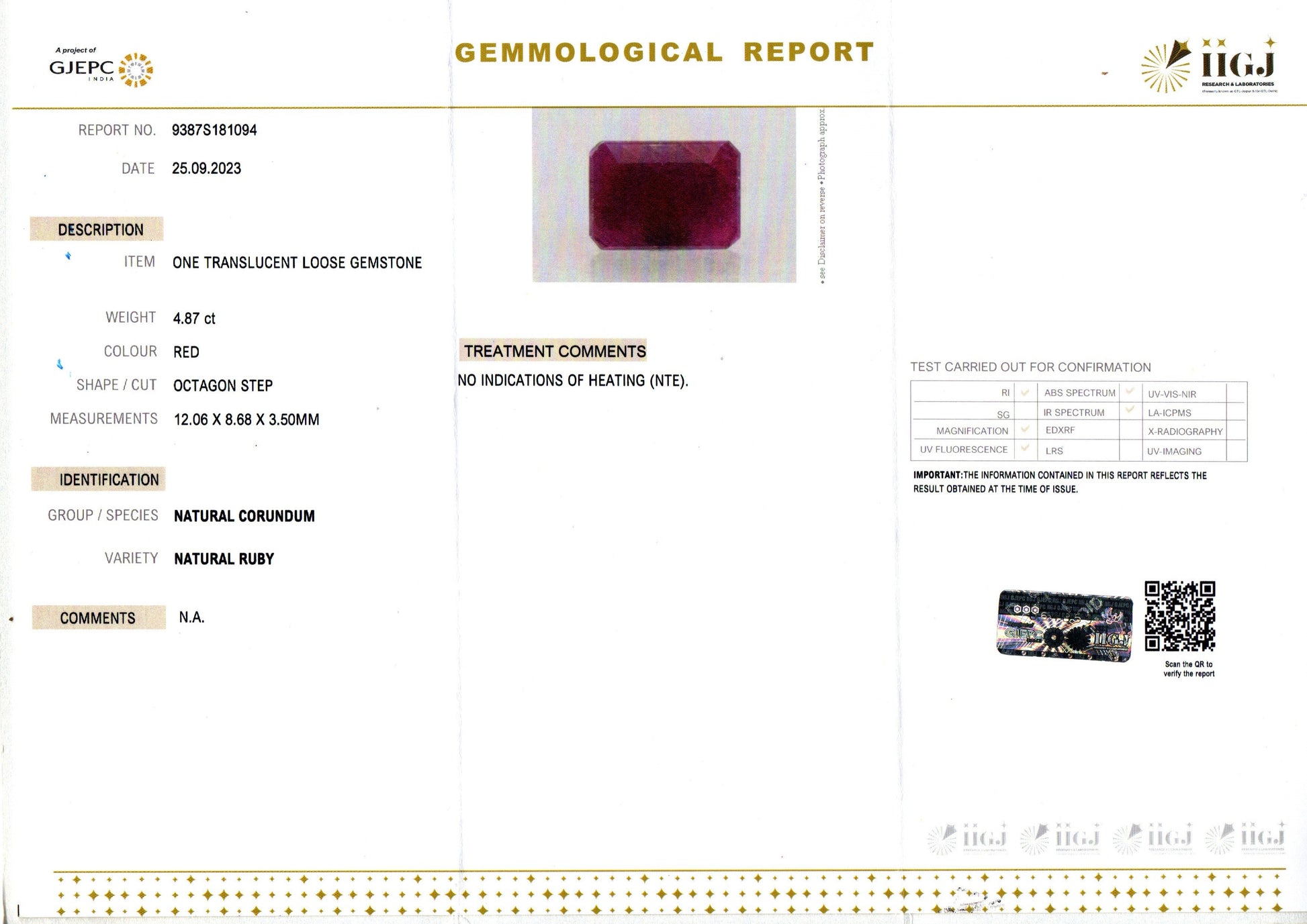 African Ruby - 4.87 Carat Limited Quality BR-7480
