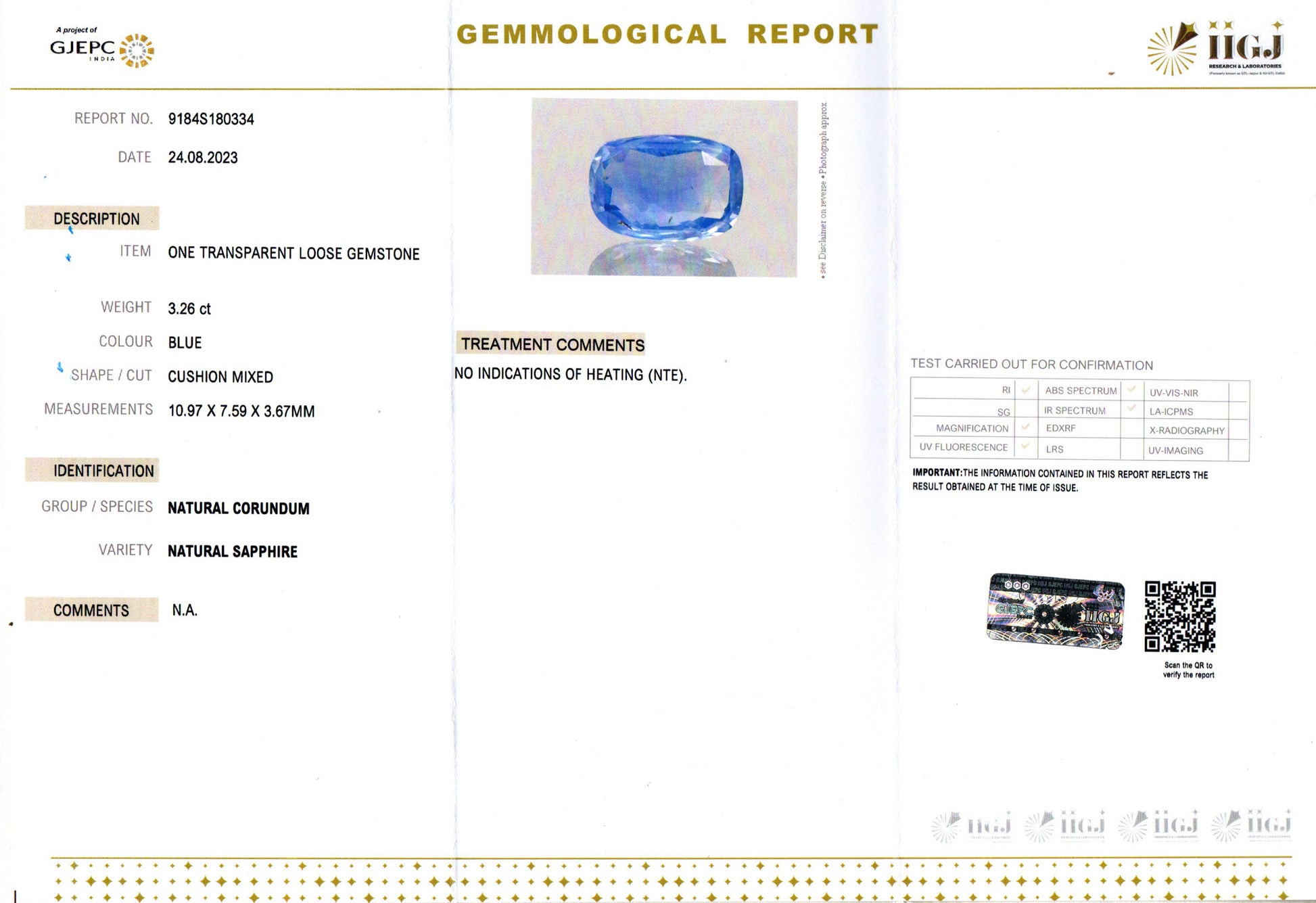 Blue Sapphire - 3.26 Carats