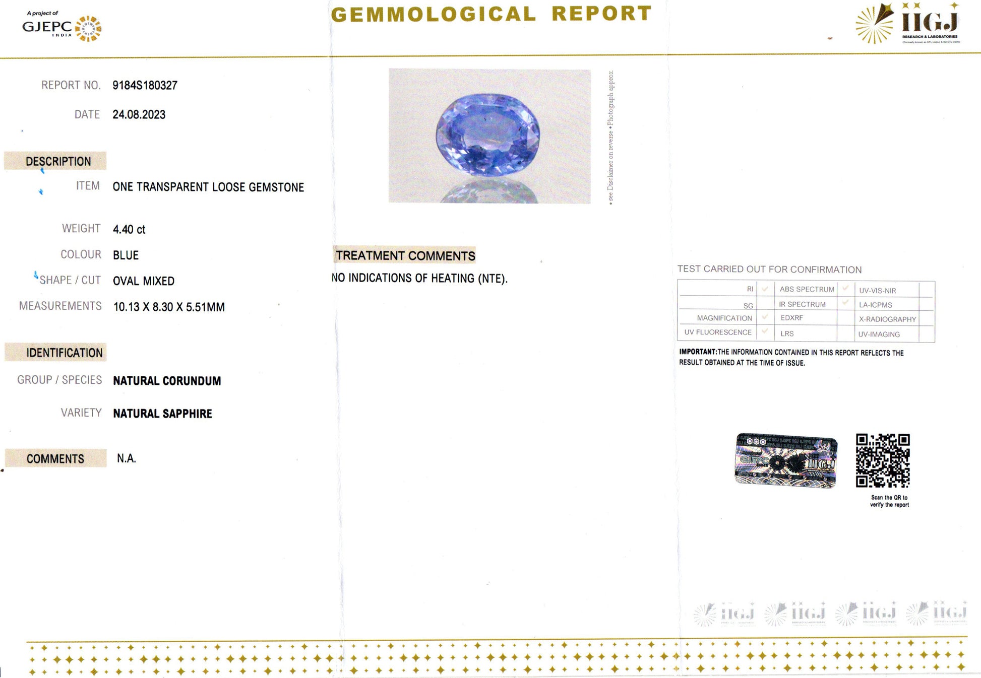 Ceylon Blue Sapphire - 4.40 Carat Limited Quality CBS-6037