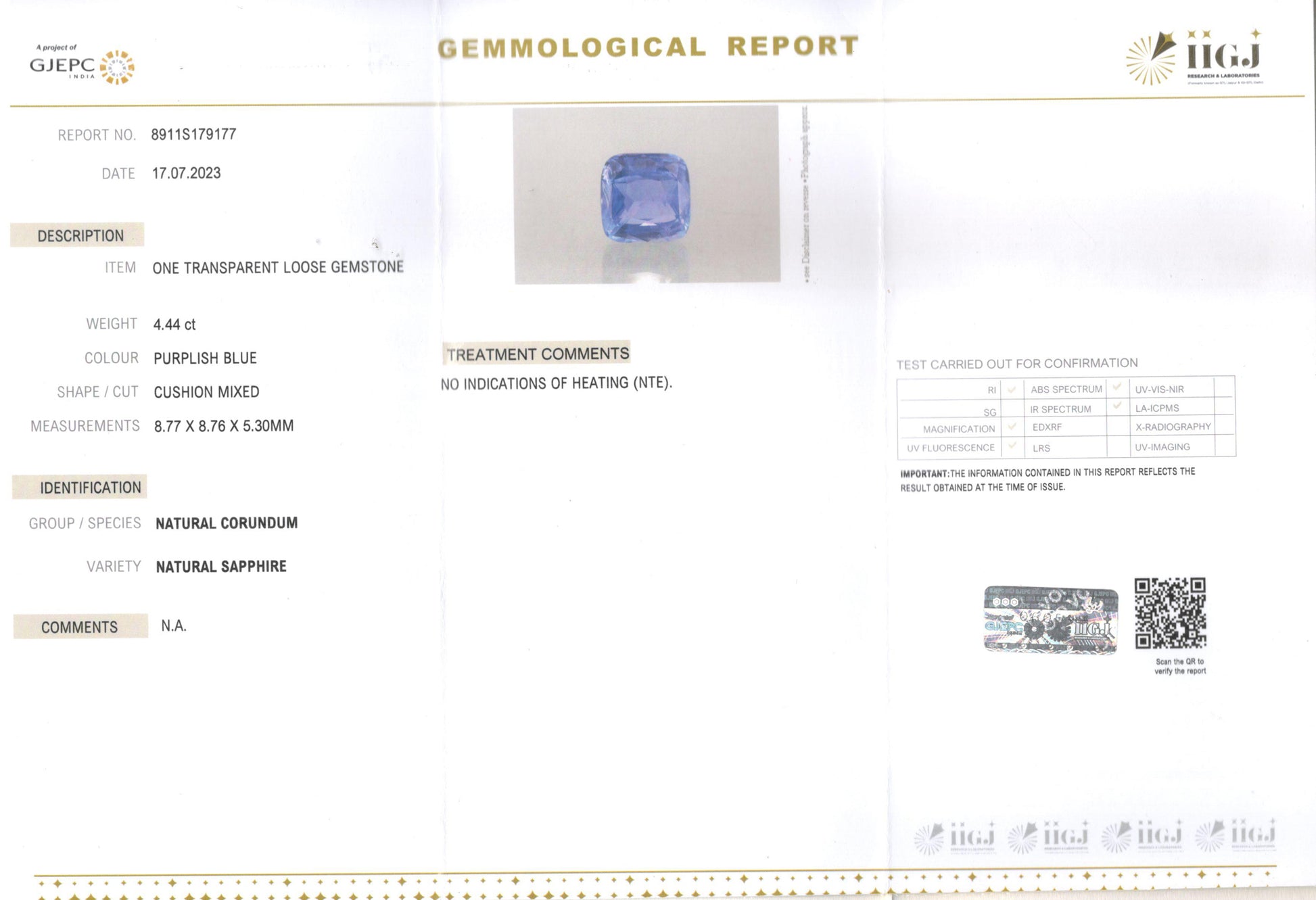 Ceylon Blue Sapphire - 4.44 Carat Limited Quality  CBS-6211
