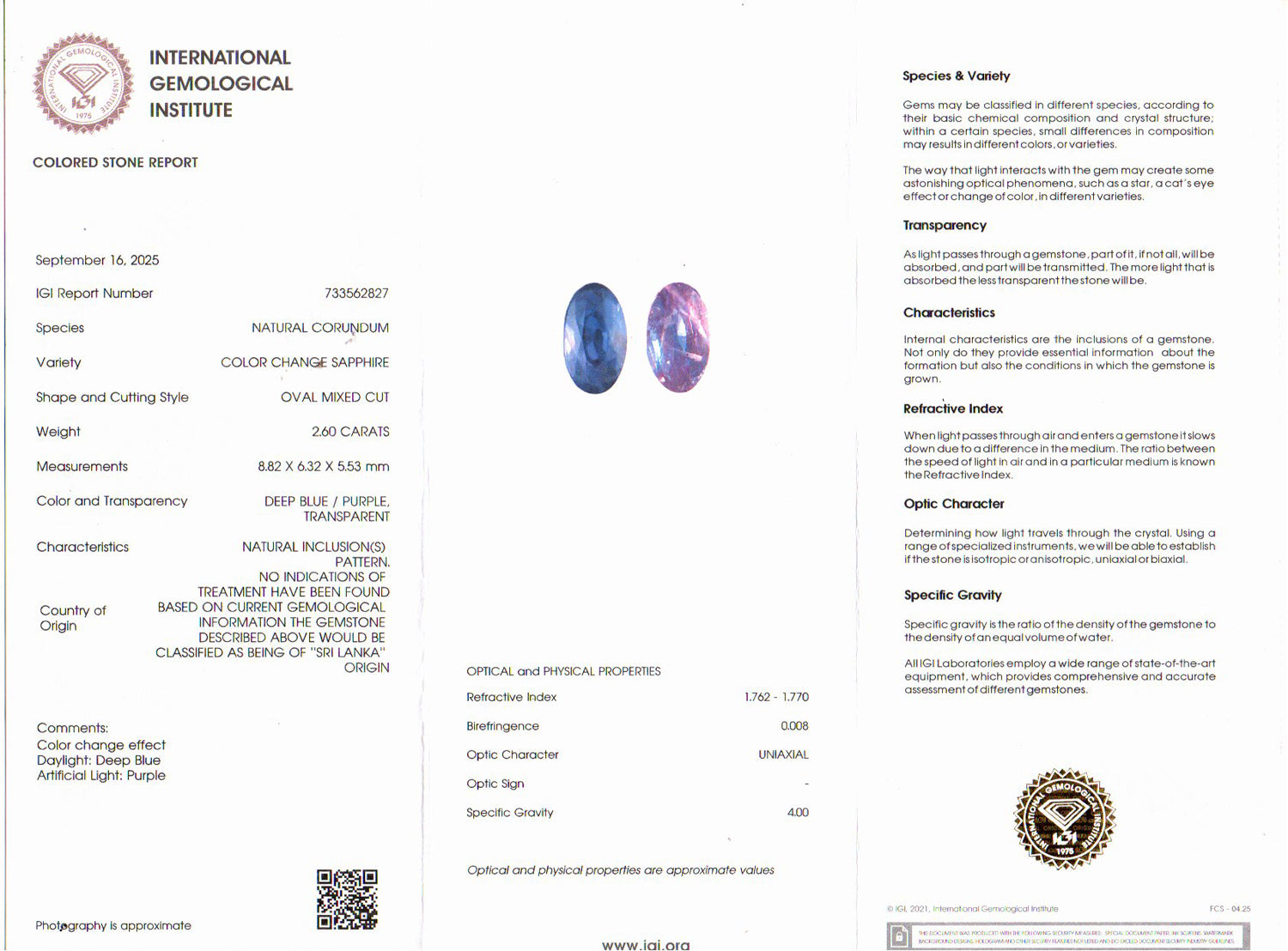 Ceylon Blue Sapphire - 2.60 Carat Limited Quality CBS-6331