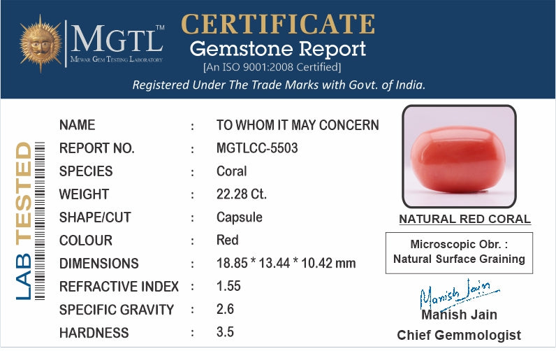 Italian Red Coral - 22.28 Carat Rare Quality CC-5503