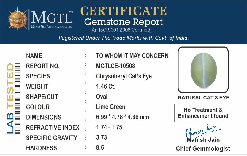 Ceylon Cat's Eye - 1.46 Carat Limited Quality CE-10508