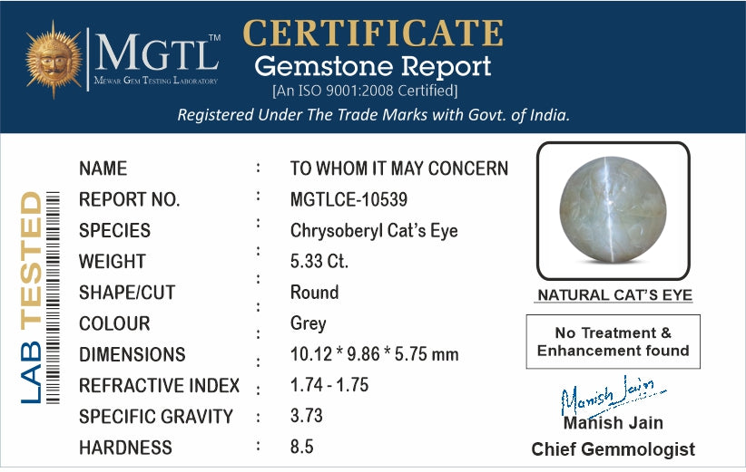 Ceylon Cat's Eye - 5.33 Carat Limited Quality CE-10539