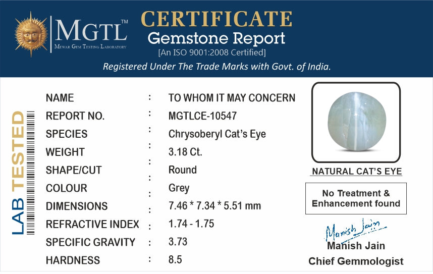 Ceylon Cat's Eye - 3.18 Carat Limited Quality CE-10547