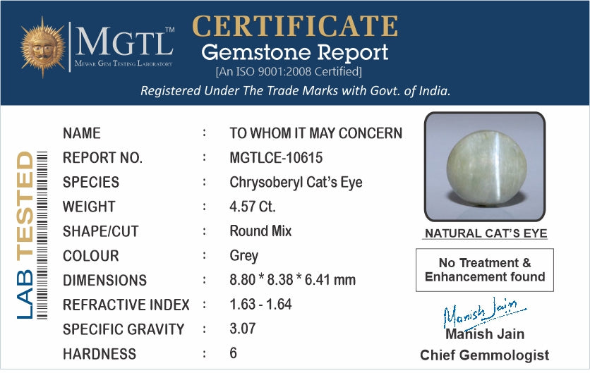 Ceylon Cat's Eye - 4.57 Carat Limited Quality CE-10615
