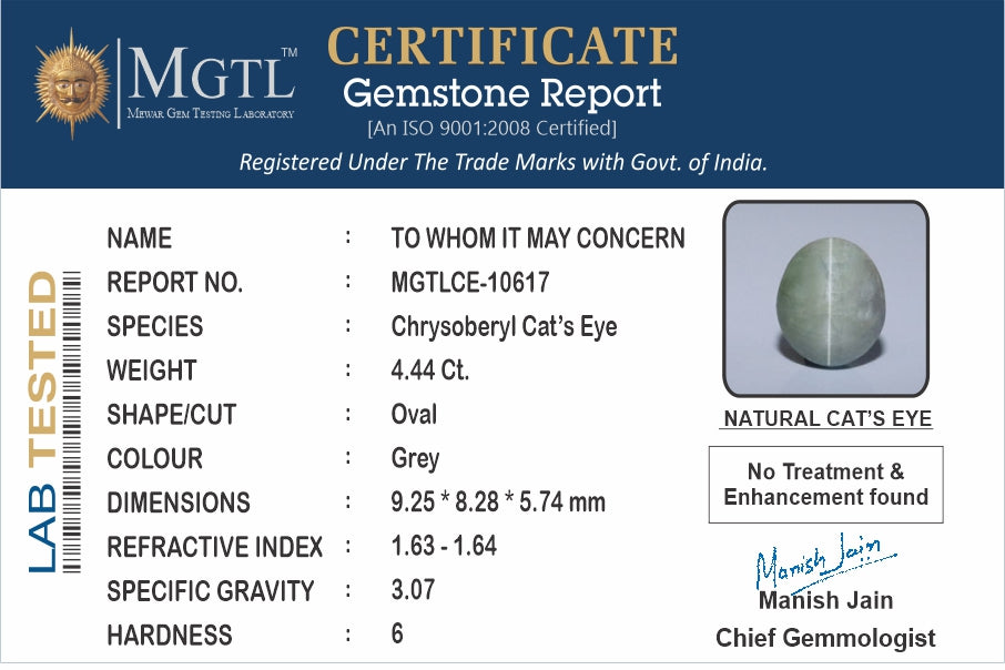 Ceylon Cat's Eye - 4.44 Carat Limited Quality CE-10617