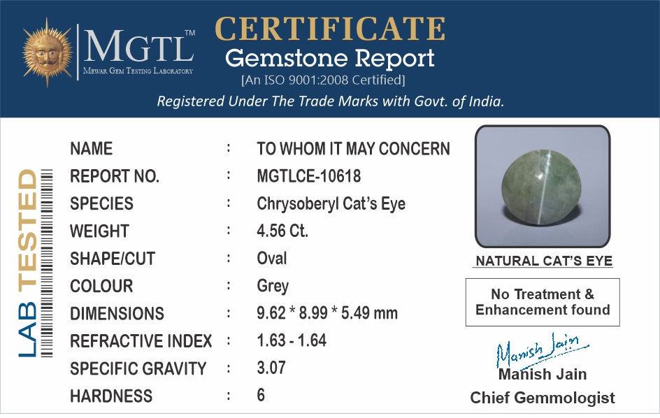 Ceylon Cat's Eye - 4.56 Carat Limited Quality CE-10618