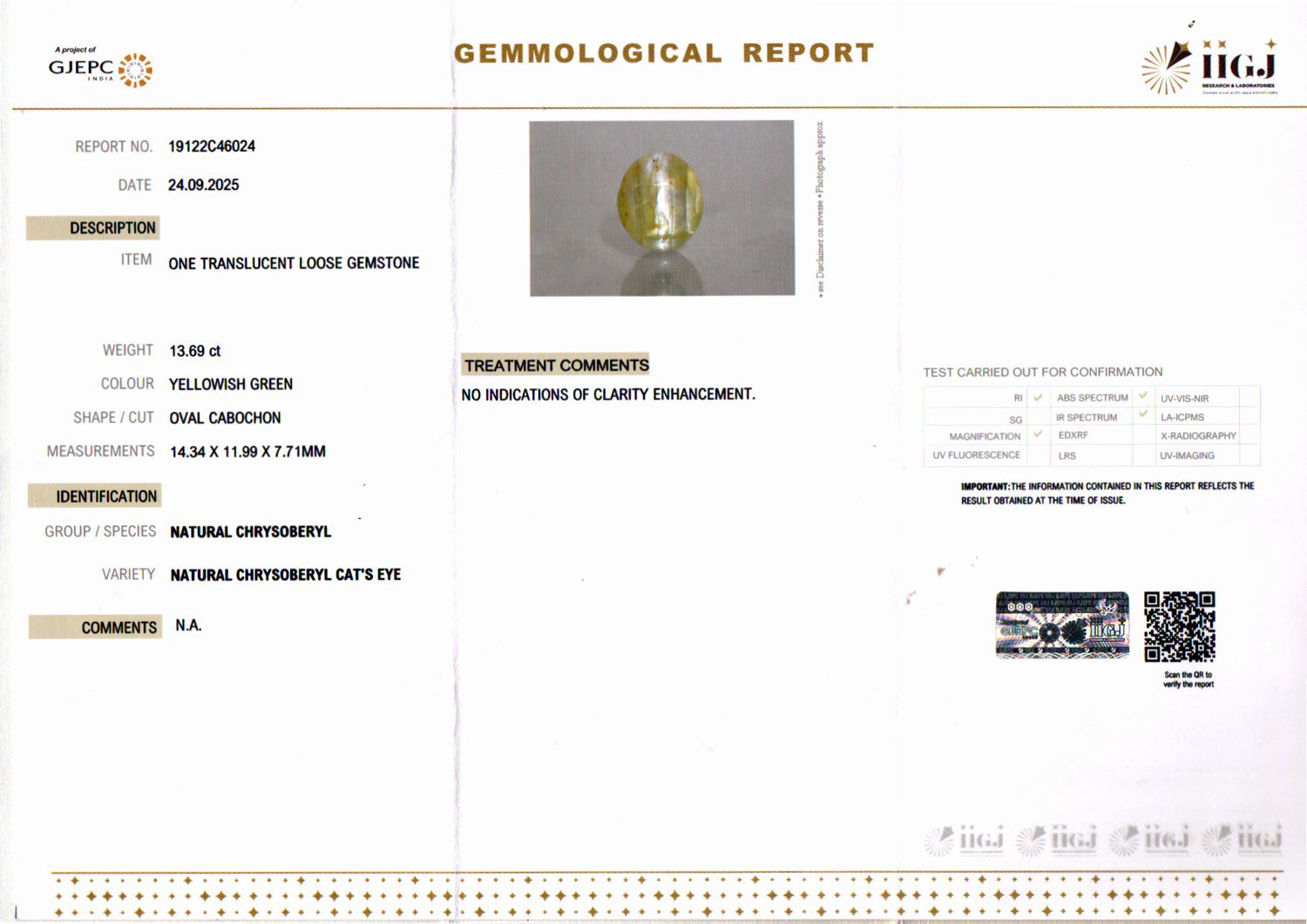 Ceylon Cat's Eye - 13.69 Carat Prime Quality CE-10808