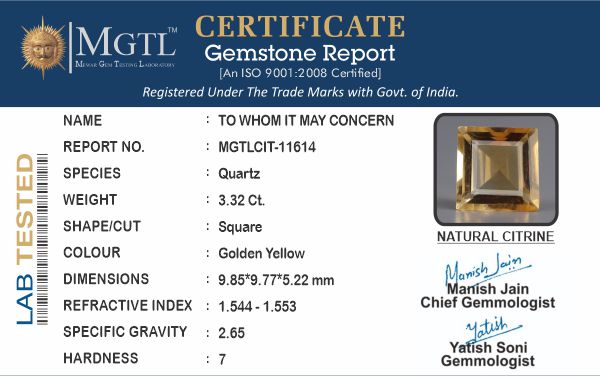 Brazilian Citrine - 3.32 Carat Rare Quality CIT-11614