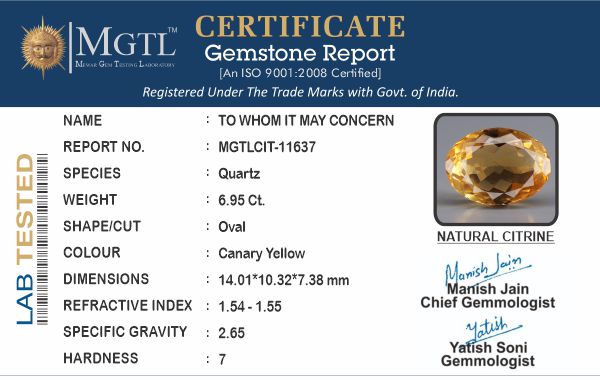 Brazilian Citrine - 6.95 Carat Limited Quality CIT-11637