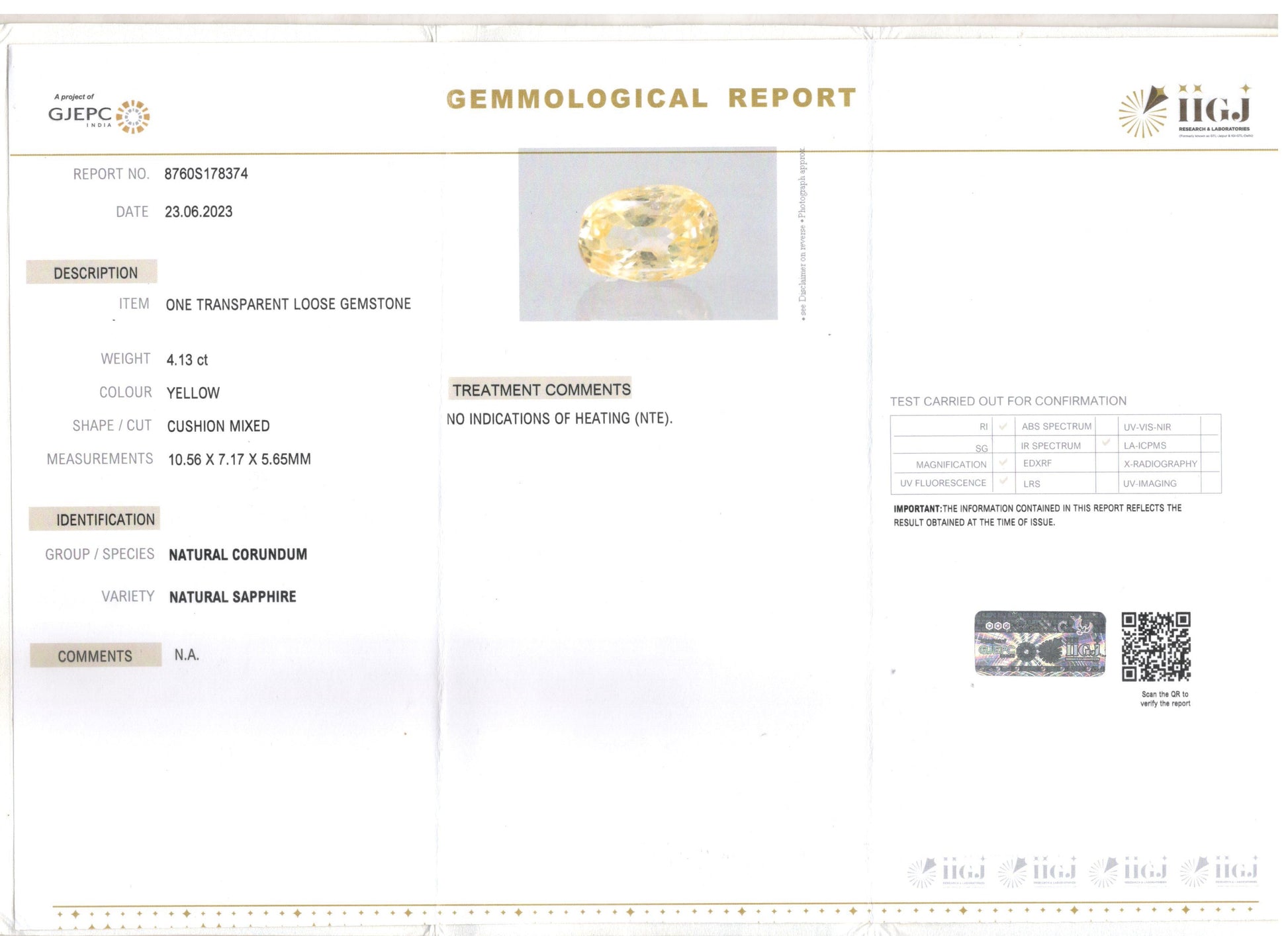 Ceylon Yellow Sapphire - 4.13 Carat Limited Quality CYS-3926