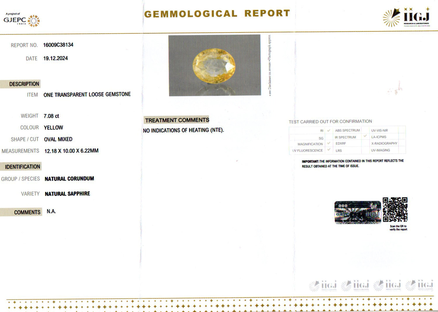 Ceylon Yellow Sapphire - 7.08 Carat Prime Quality CYS-3985