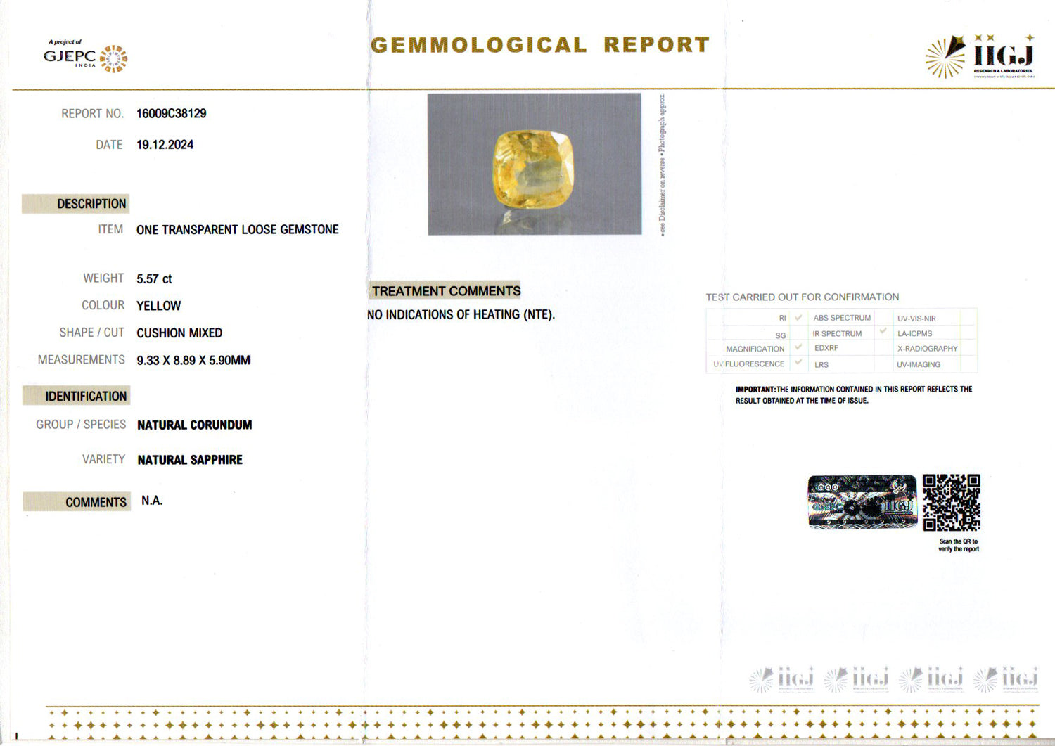 Yellow Sapphire - 5.57 Carats
