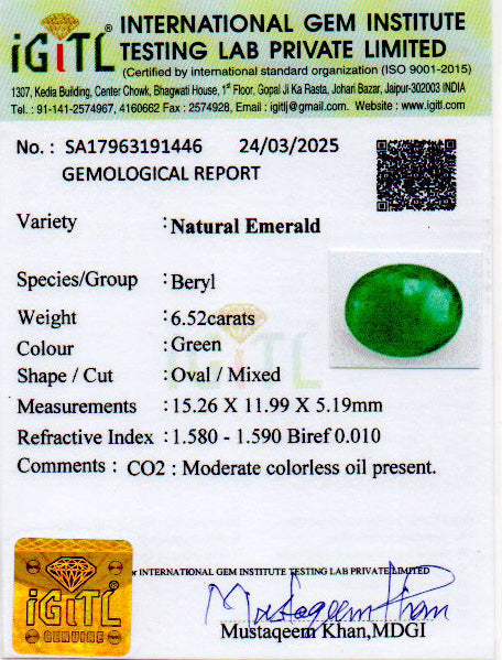 Emerald - 6.52 Carats