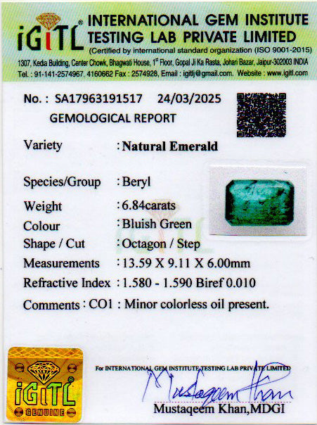 Emerald - 6.84 Carats