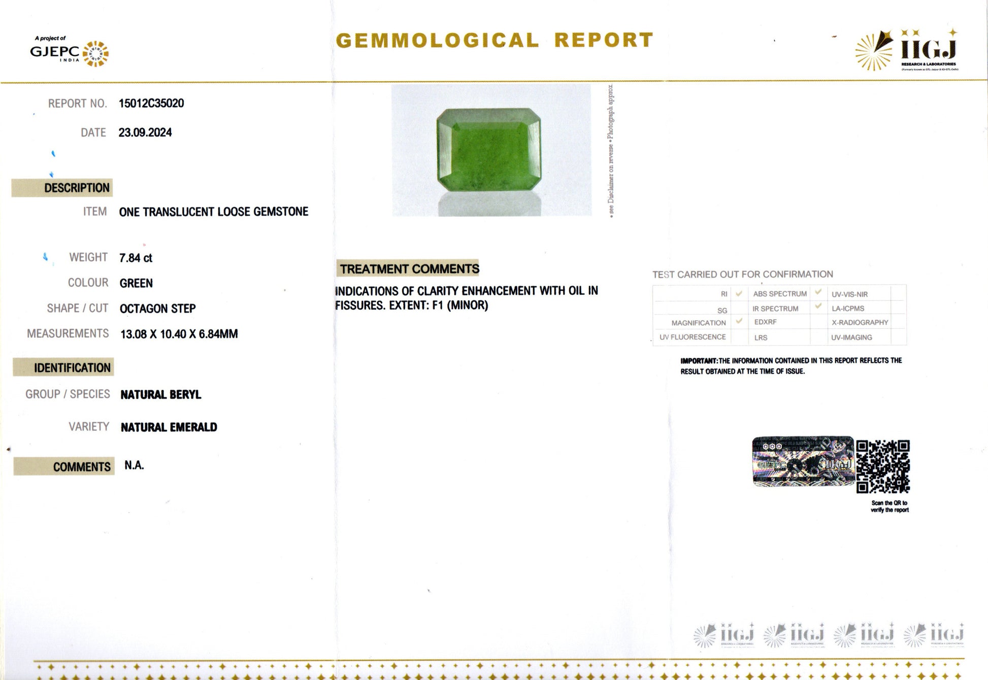 Emerald - 7.84 Carats