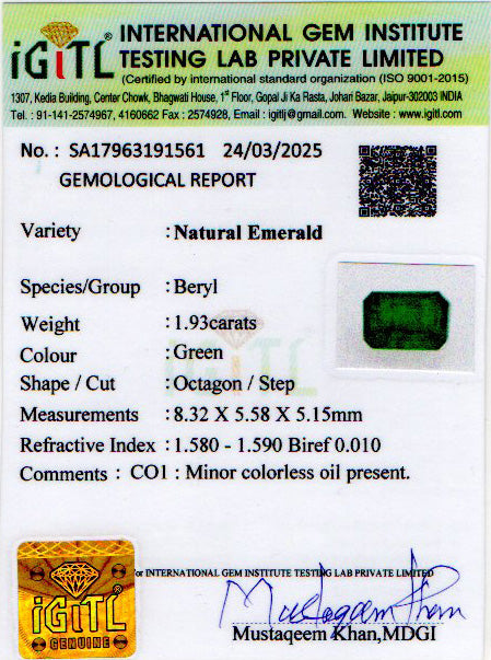 Emerald - 1.93 Carats