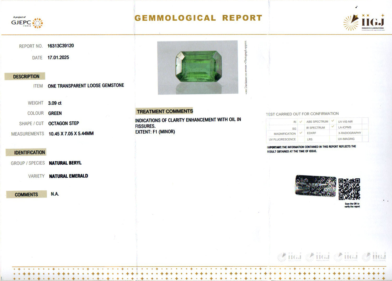 Emerald - 3.09 Carats