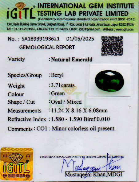 Emerald - 3.71 Carats