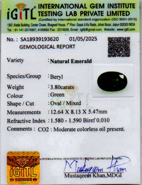 Emerald - 3.80 Carats