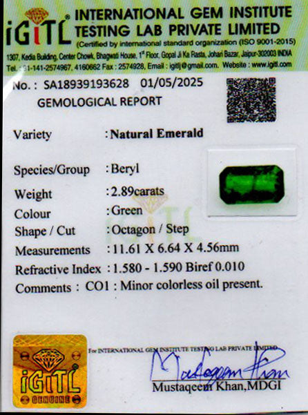 Emerald - 2.89 Carats