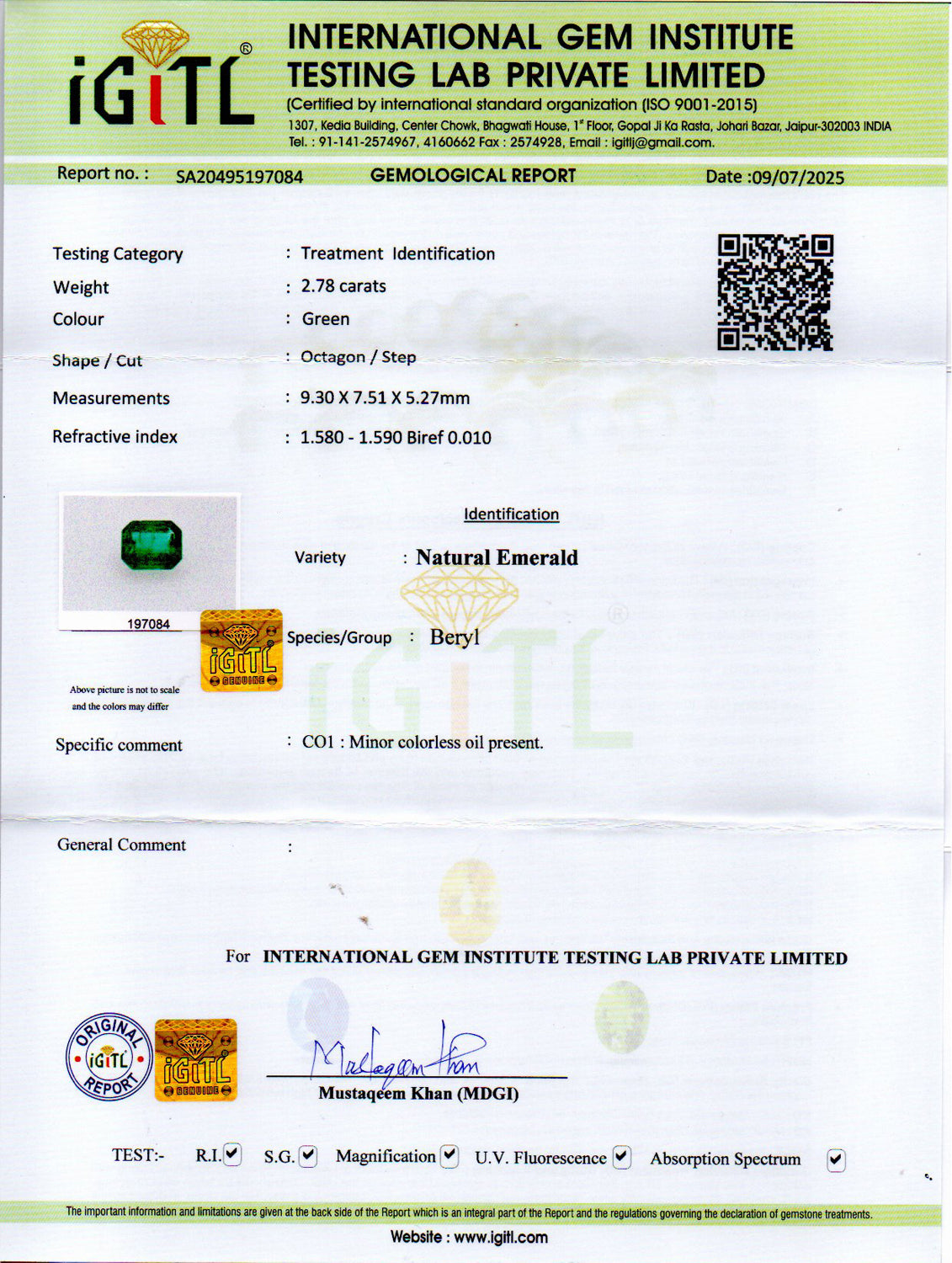 Emerald - 2.78 Carats