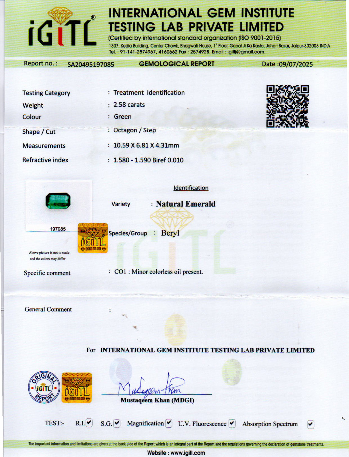 Emerald - 2.58 Carats