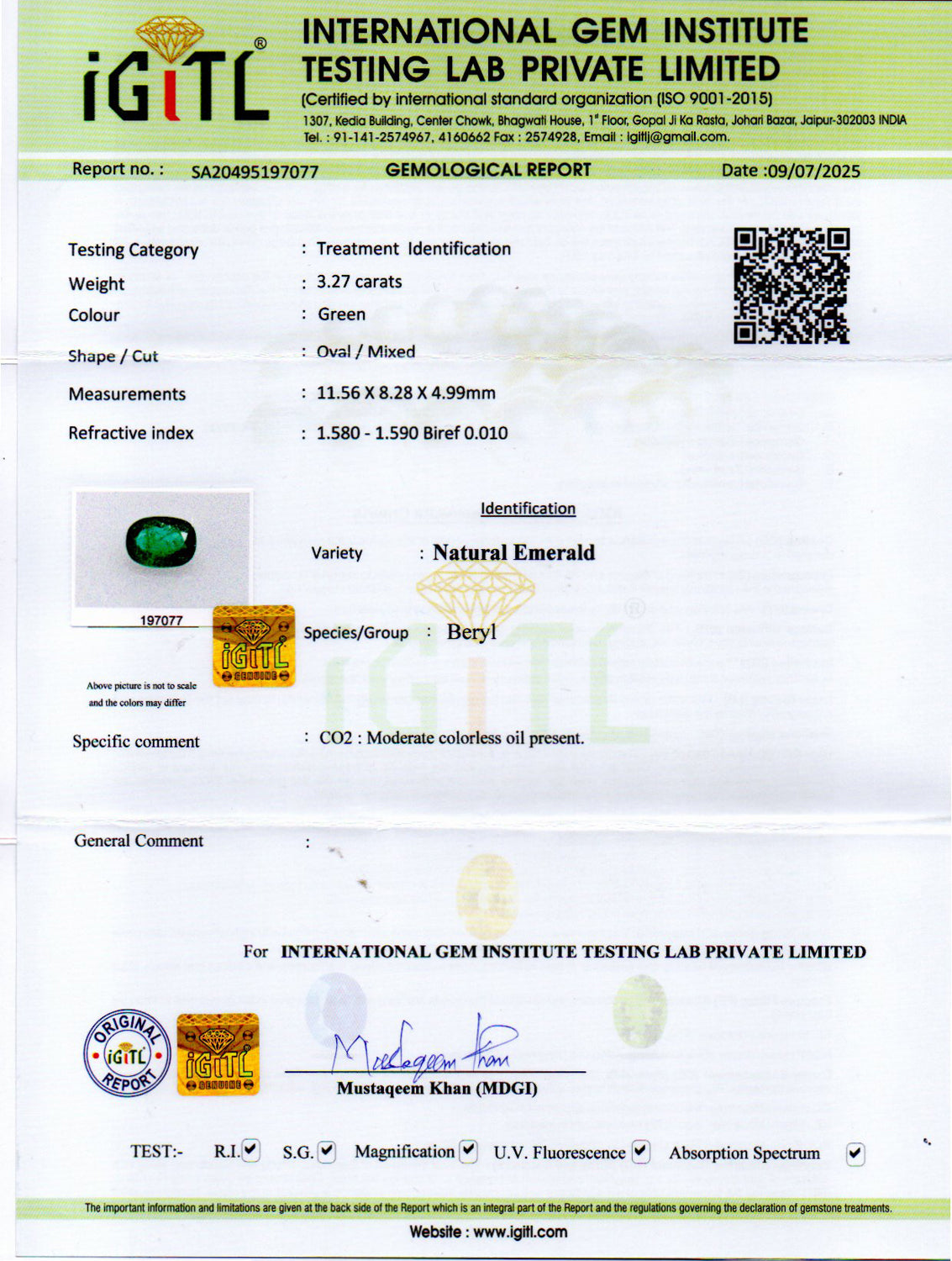 Emerald - 3.27 Carats