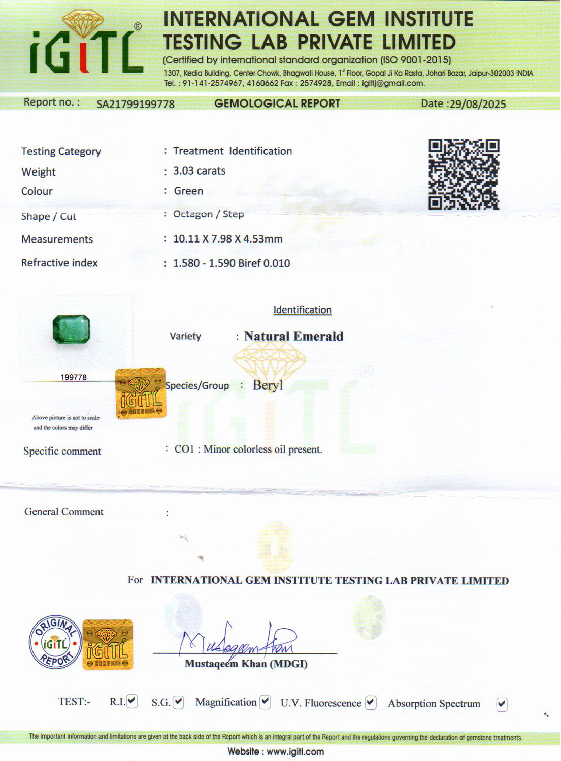 Emerald - 3.03 Carats