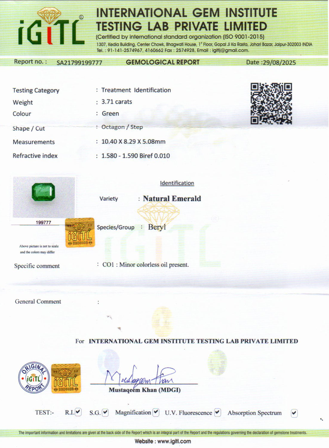 Emerald - 3.71 Carats