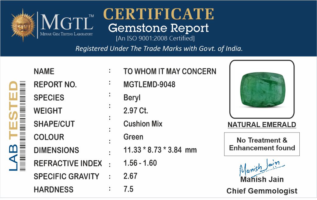 Emerald - 2.97 Carats