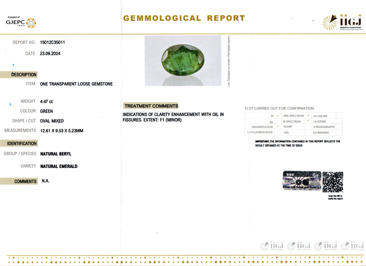 Emerald - 4.47 Carats