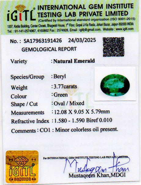 Emerald - 3.77 Carats