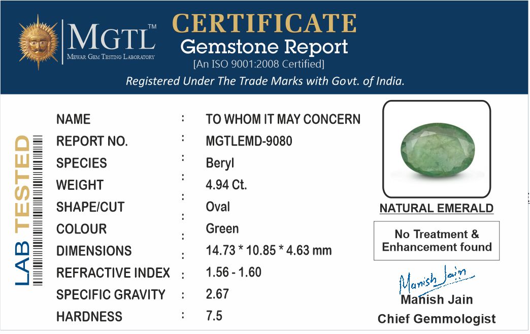 Emerald - 4.94 Carats