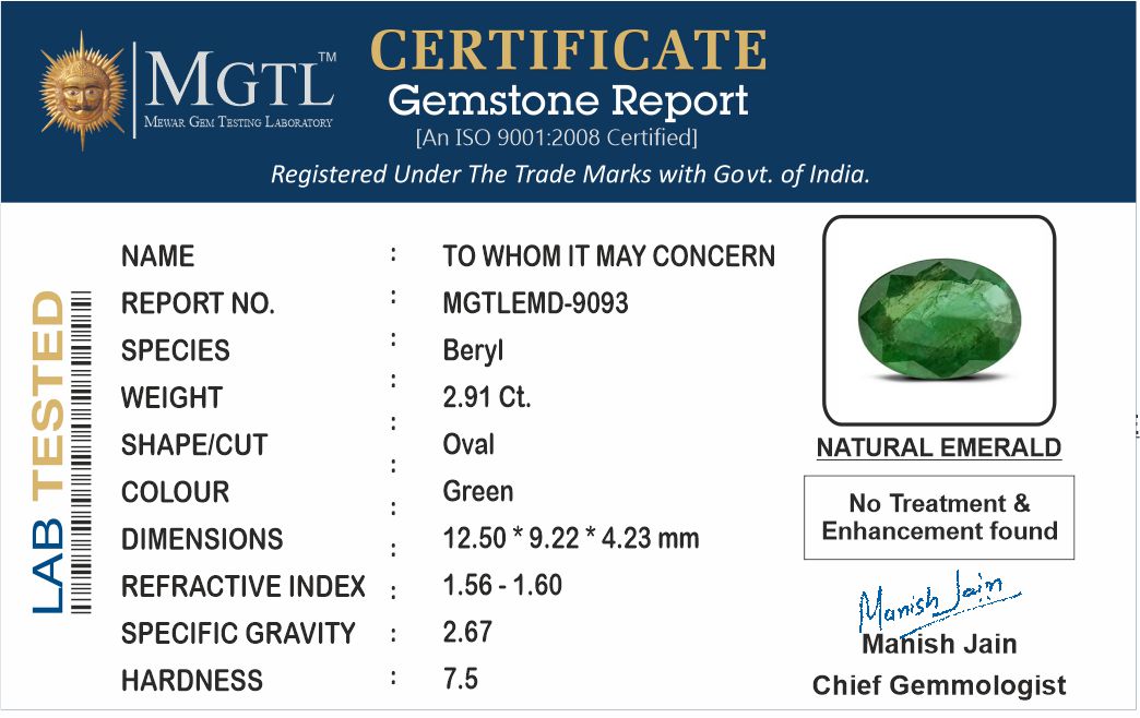Emerald - 2.91 Carats