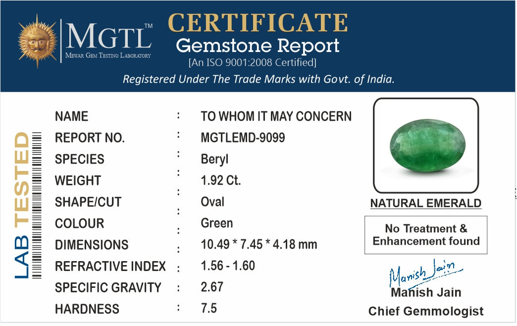 Emerald - 1.92 Carats