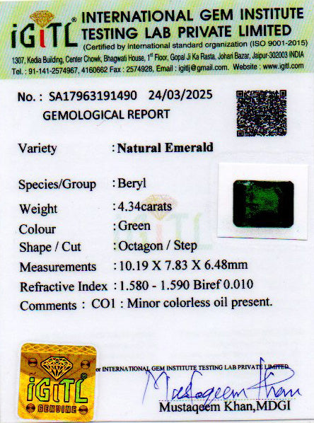 Emerald - 4.34 Carats