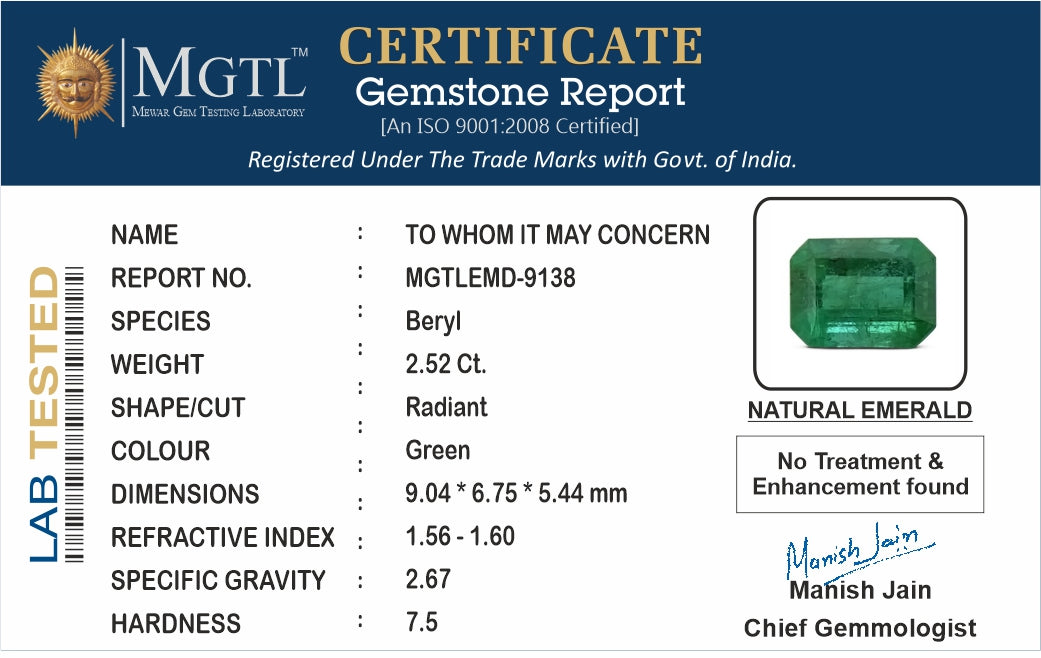 Emerald - 2.52 Carats