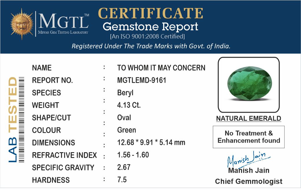 Emerald - 4.13 Carats