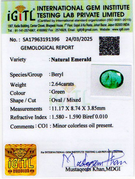 Emerald - 2.64 Carats