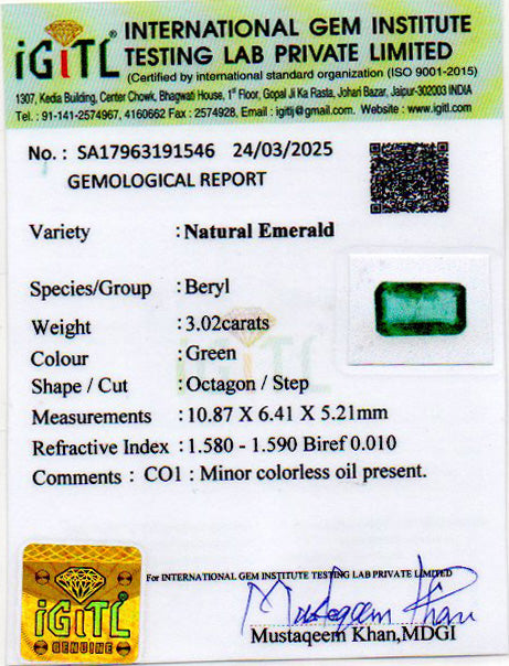 Emerald - 3.02 Carats